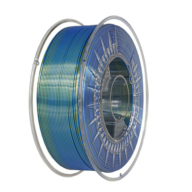 Filament DEVIL DESIGN PLA SILK DUAL ZLATÁ + MODRÁ 1,75 mm 1 kg. Filament DEVIL DESIGN PLA SILK DUAL ZLATÁ + MODRÁ 1,75 mm 1 kg.