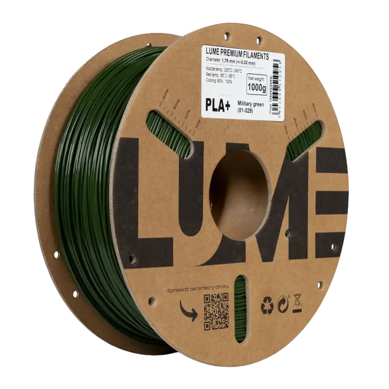 Filament LUME PLA+ VOJENSKÁ ZELENÁ 1,75 mm 1 kg