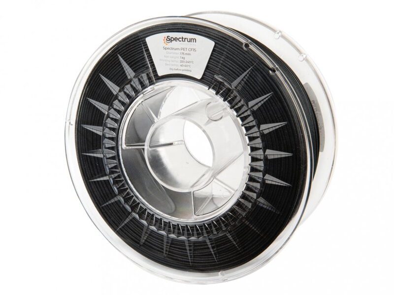 Filament SPECTRUM PET CF15 černá 1,75 mm 0,75 kg Filament SPECTRUM PET CF15 černá 1,75 mm 0,75 kg