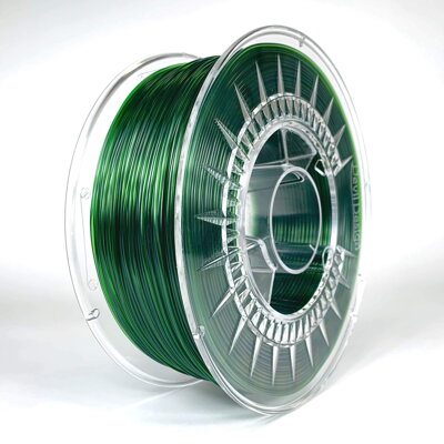PET-G filament 1,75 mm zelený transparentní green transparent Devil Design 1 kg