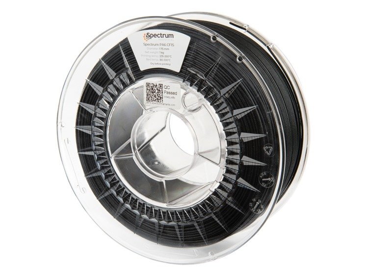 Nylon PA6 + CF15 černý 1,75 mm 750 g Spectrum Nylon PA6 + CF15 černý 1,75 mm 750 g Spectrum