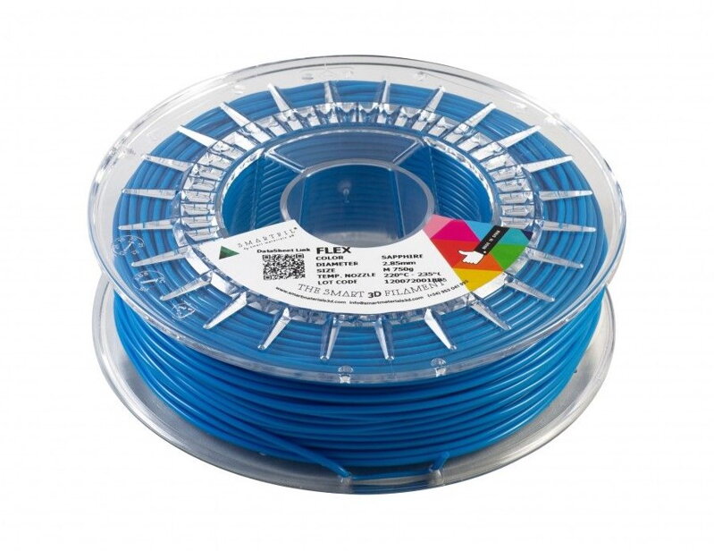 FLEX filament safírově modrý 2,85 mm Smartfil 750 g FLEX filament safírově modrý 2,85 mm Smartfil 750 g