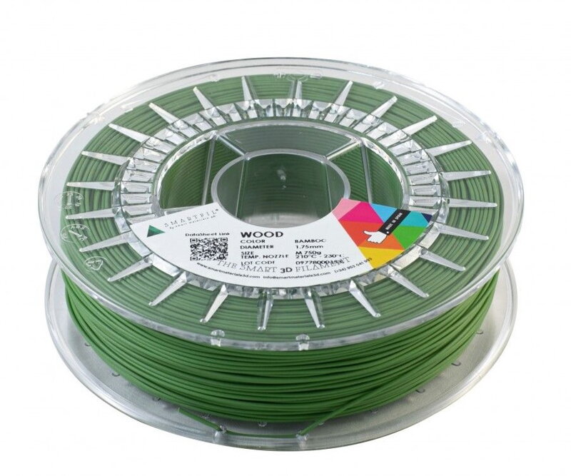 WOOD filament zelený bambus 1,75 mm Smartfil 750 g
