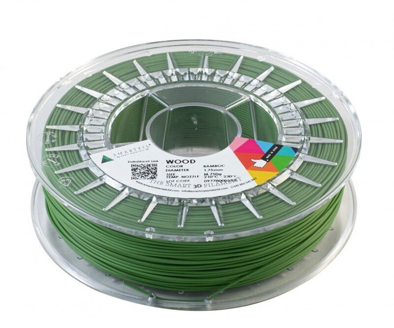 WOOD filament zelený bambus 1,75 mm Smartfil 750 g WOOD filament zelený bambus 1,75 mm Smartfil 750 g