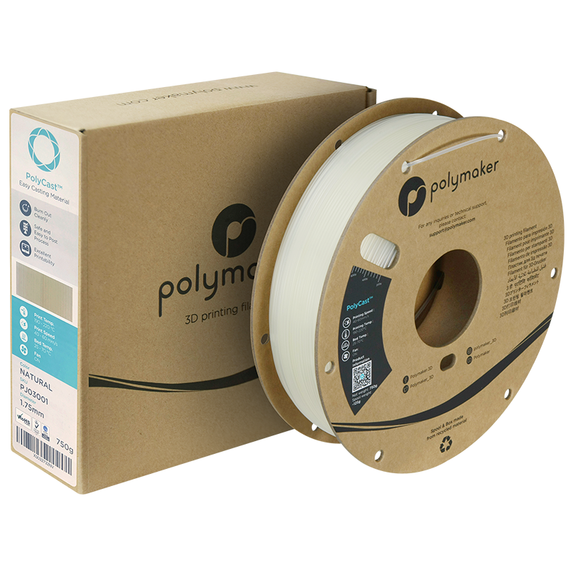 PolyCast filament natural 1,75mm Polymaker 750g PolyCast filament natural 1,75mm Polymaker 750g