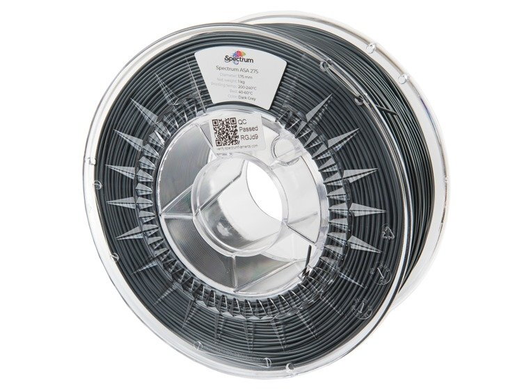 ASA 275 filament Dark Grey 1,75 mm Spectrum 1 kg ASA 275 filament Dark Grey 1,75 mm Spectrum 1 kg