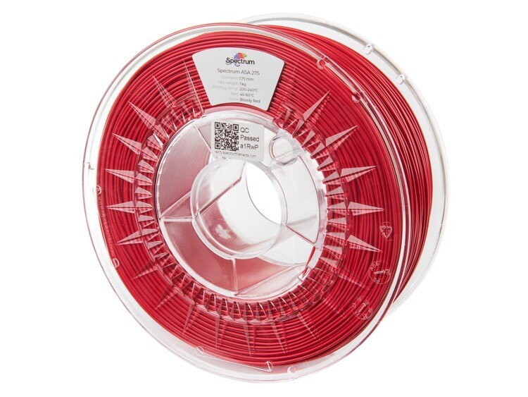 ASA 275 filament Bloody Red 1,75 mm Spectrum 1 kg ASA 275 filament Bloody Red 1,75 mm Spectrum 1 kg