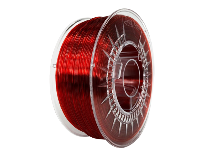 PMMA filament rubínově červená transparentní 1,75mm Devil Design 1 kg PMMA filament rubínově červená transparentní 1,75mm Devil Design 1 kg