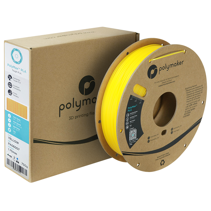 PLA PolyMax filament žlutý 1,75mm Polymaker 750g