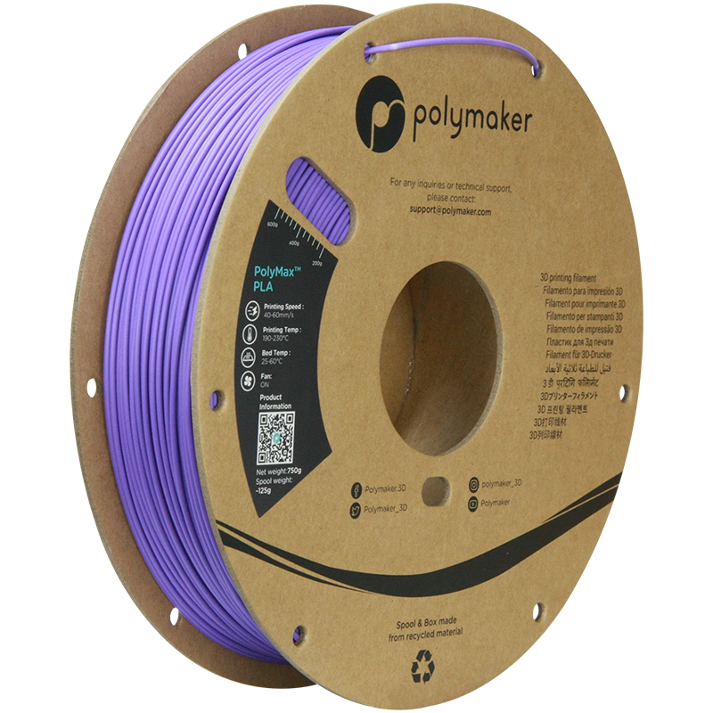 PLA PolyMax filament fialový 1,75mm Polymaker 750g PLA PolyMax filament fialový 1,75mm Polymaker 750g