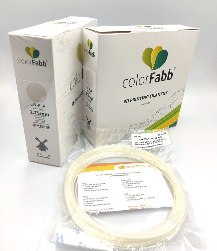 VZOREK 20 metrů - LW PLA natural filament 1,75 mm ColorFabb VZOREK 20 metrů - LW PLA natural filament 1,75 mm ColorFabb